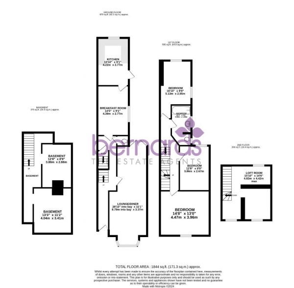 Floor Plan Image for 3 Bedroom Terraced House for Sale in Powerscourt Road, Portsmouth