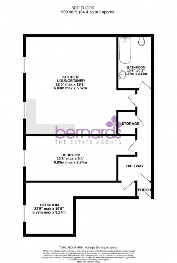 Floor Plan Image for 2 Bedroom Flat to Rent in St. Stephens Road, Portsmouth