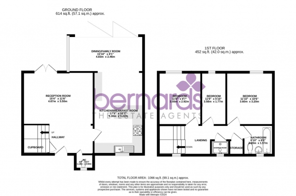 Floor Plan Image for 3 Bedroom Terraced House for Sale in Mayo Close, Portsmouth