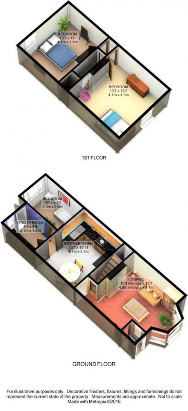 Floor Plan Image for 2 Bedroom Terraced House to Rent in Wilson Road, Portsmouth