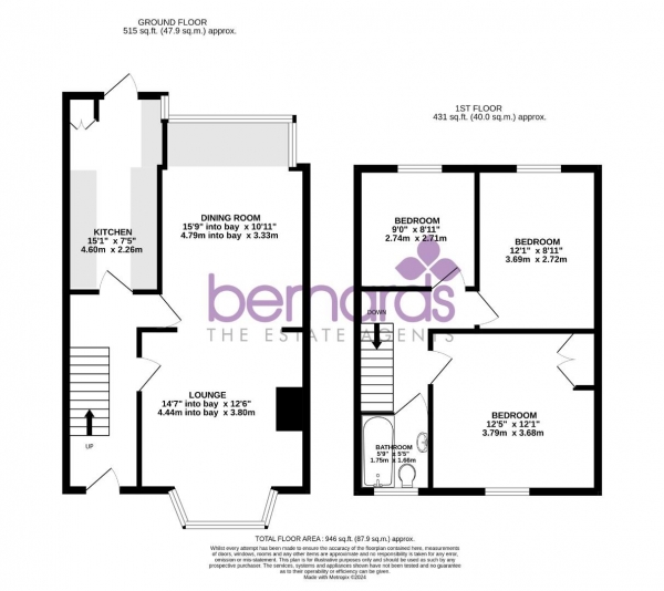 Floor Plan Image for 3 Bedroom Semi-Detached House to Rent in Randolph Road, Portsmouth