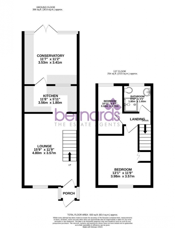 Floor Plan Image for 2 Bedroom Terraced House for Sale in Templeton Close, Portsmouth