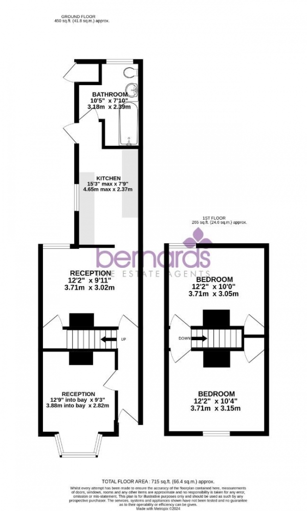 Floor Plan Image for 2 Bedroom Terraced House for Sale in Drayton Road, Portsmouth