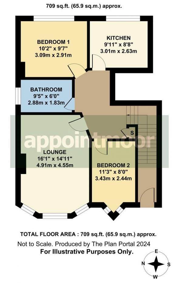 Floor Plan Image for 2 Bedroom Property to Rent in Westbourne Grove, Westcliff-On-Sea