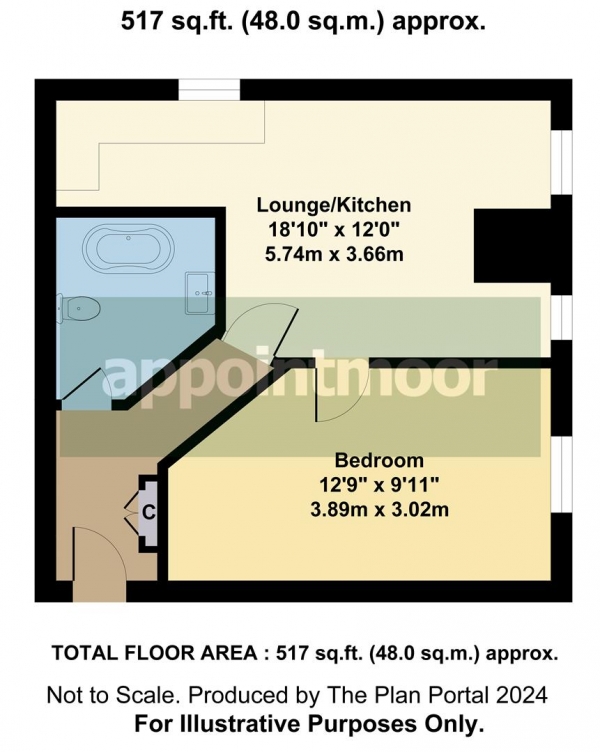 Floor Plan Image for 1 Bedroom Apartment to Rent in South Avenue, Southend-On-Sea