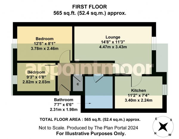 Floor Plan for 2 Bedroom Property to Rent in London Road, Benfleet, SS7, 5UG - £230 pw | £995 pcm