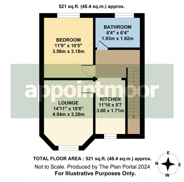 Floor Plan for 1 Bedroom Property to Rent in Stadium Road, Southend-On-Sea, SS2, 5DH - £207 pw | £895 pcm