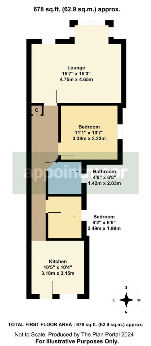 Floor Plan Image for 2 Bedroom Flat to Rent in London Road, Westcliff-On-Sea