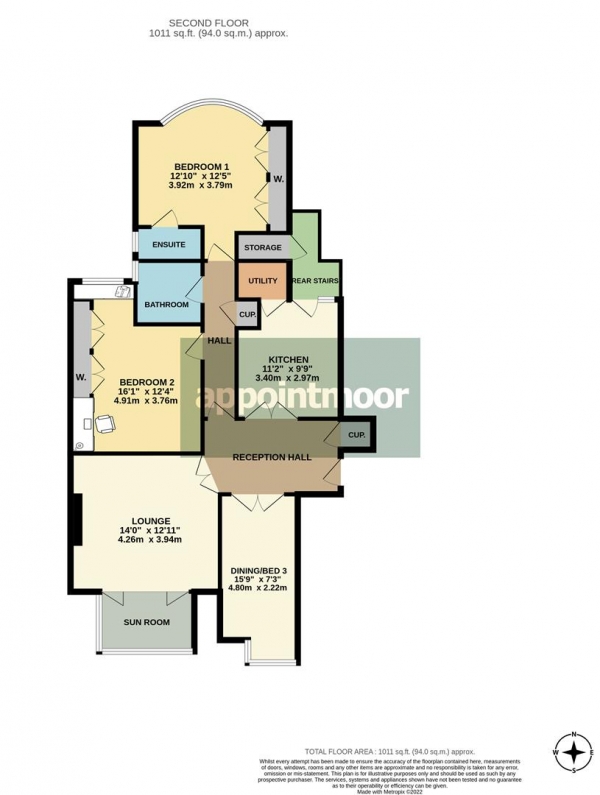 Floor Plan Image for 3 Bedroom Penthouse to Rent in Grand Parade, Leigh-On-Sea