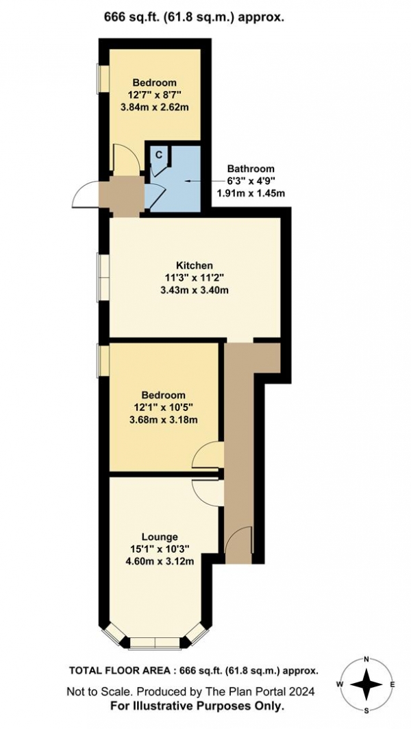 Floor Plan Image for 2 Bedroom Ground Flat to Rent in Grange Road, Leigh-On-Sea