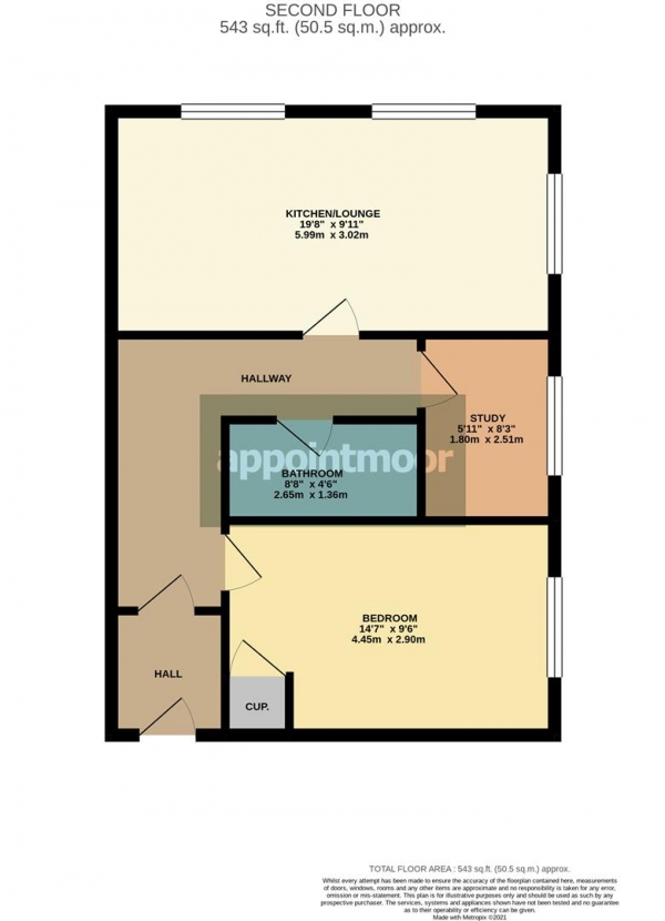 Floor Plan Image for 1 Bedroom Apartment to Rent in Weston Road, Southend-On-Sea