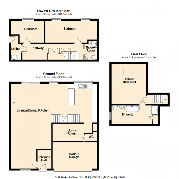 Floor Plan Image for 3 Bedroom Detached House for Sale in Westfield Lane, South Milford, Leeds