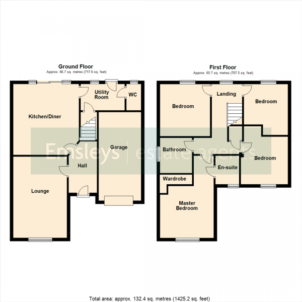 Floor Plan Image for 4 Bedroom Detached House for Sale in Bramley Walk, Sherburn In Elmet, Leeds