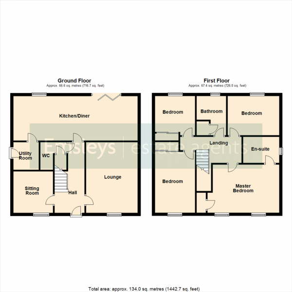 Floor Plan for 4 Bedroom Detached House for Sale in Croft Close, South Milford, Leeds, LS25, 5FF -  &pound450,000