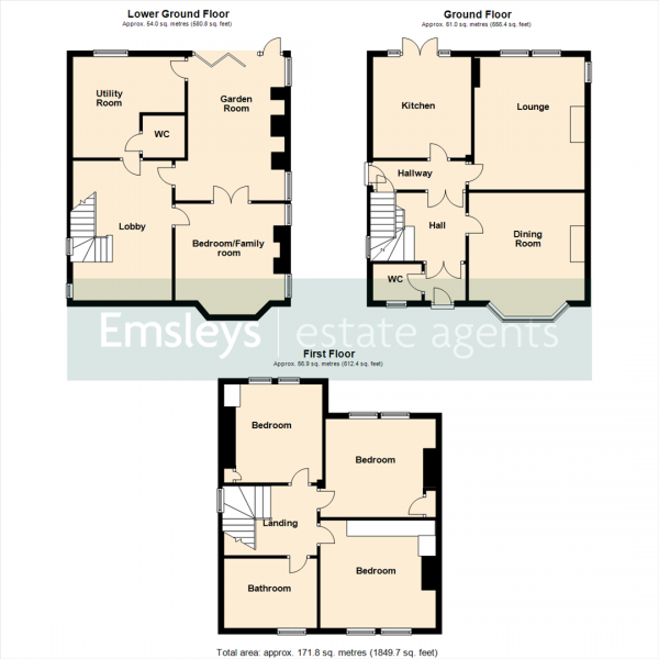 Floor Plan Image for 4 Bedroom Detached House for Sale in Pontefract Road, Knottingley