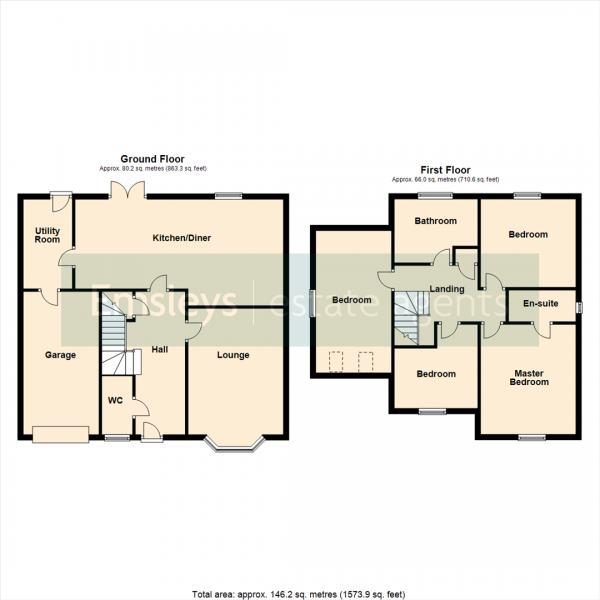 Floor Plan Image for 4 Bedroom Detached House for Sale in Bishops Court, Sherburn In Elmet, Leeds