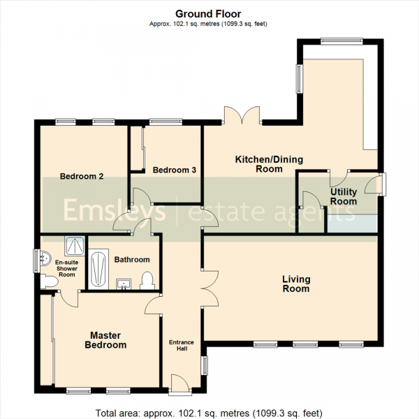 Floor Plan Image for 3 Bedroom Detached Bungalow for Sale in Fryston View, South Milford, Leeds