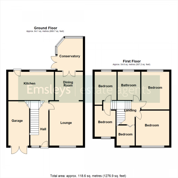 Floor Plan for 5 Bedroom Semi-Detached House for Sale in Moor Lane, Sherburn In Elmet, Leeds, LS25, 6DN -  &pound300,000