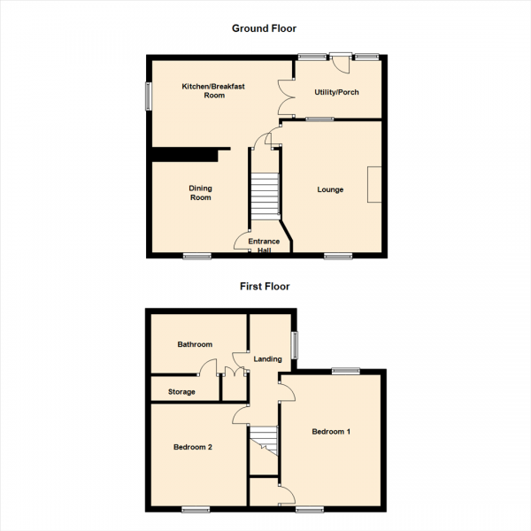 Floor Plan Image for 2 Bedroom Cottage for Sale in High Street, South Milford, Leeds