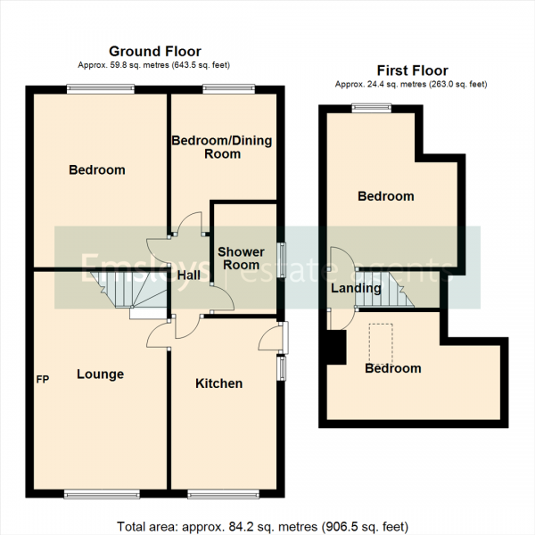 Floor Plan Image for 4 Bedroom Semi-Detached Bungalow for Sale in Wolsey Croft, Sherburn In Elmet, Leeds