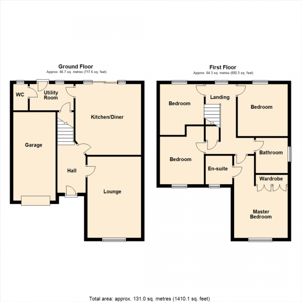 Floor Plan Image for 4 Bedroom Detached House for Sale in Bedford Drive, Sherburn In Elmet, Leeds