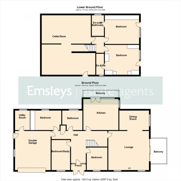 Floor Plan Image for 4 Bedroom Detached House for Sale in Silver Street, Fairburn