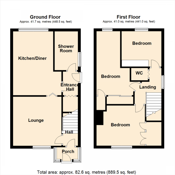 Floor Plan Image for 3 Bedroom End of Terrace House for Sale in Nanny Lane, Church Fenton, Tadcaster