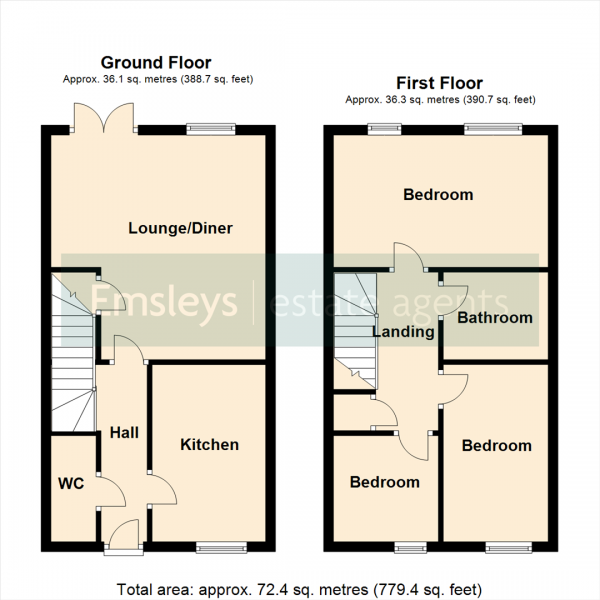 Floor Plan Image for 3 Bedroom Semi-Detached House for Sale in Croft Close, South Milford, Leeds