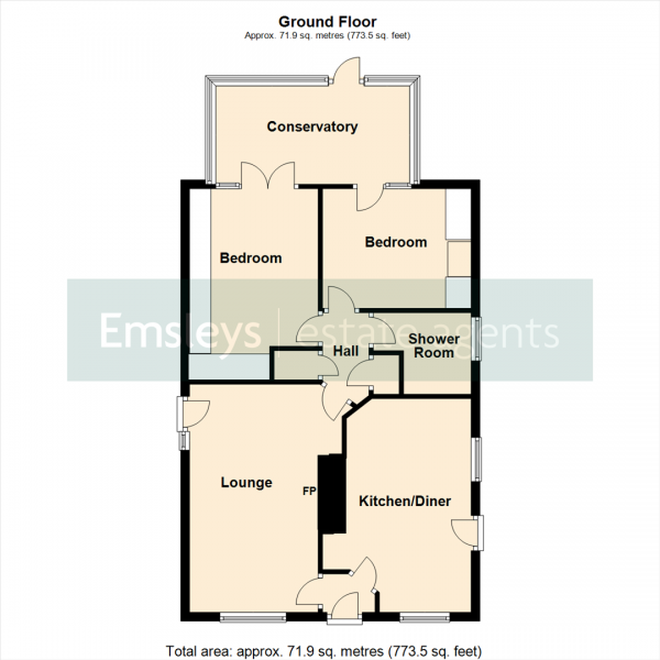 Floor Plan Image for 2 Bedroom Detached Bungalow for Sale in Cawdel Close, South Milford, Leeds