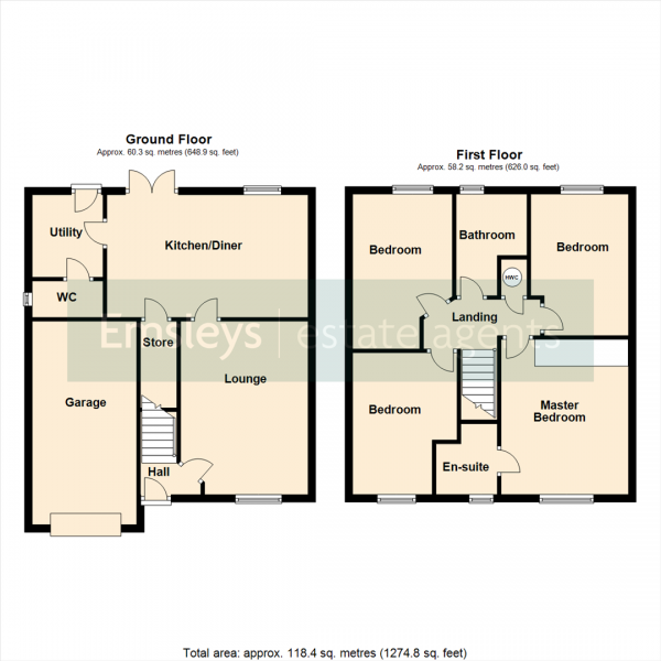 Floor Plan Image for 4 Bedroom Detached House for Sale in Bramley Fold, Sherburn In Elmet, Leeds