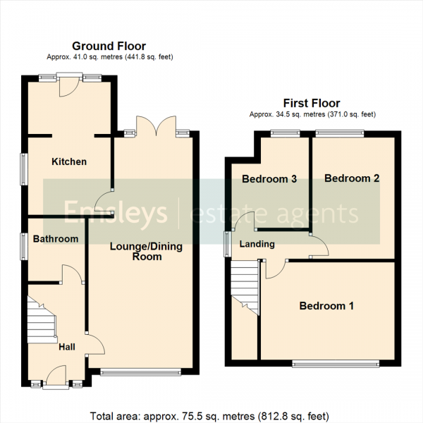 Floor Plan Image for 3 Bedroom Semi-Detached House for Sale in Rose Avenue, Sherburn In Elmet, Leeds