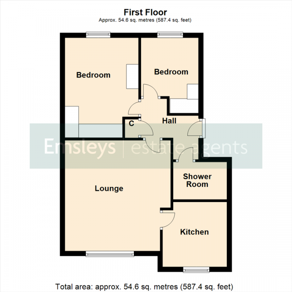 Floor Plan Image for 2 Bedroom Apartment for Sale in Milford Road, Sherburn In Elmet, Leeds