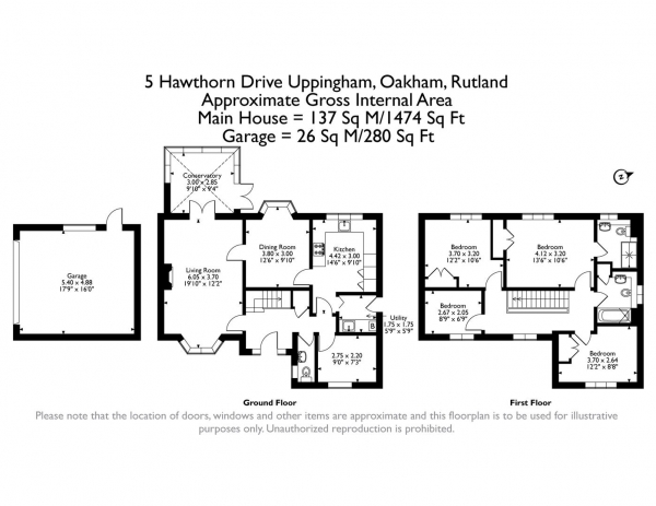 Floor Plan Image for 4 Bedroom Detached House for Sale in Hawthorn Drive, Uppingham, Rutland