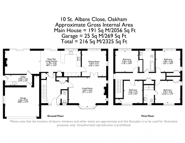 Floor Plan Image for 4 Bedroom Detached House for Sale in St. Albans Close, Oakham, Rutland