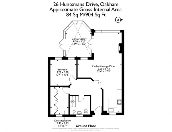 Floor Plan Image for 2 Bedroom Retirement Property for Sale in 26 Huntsman Drive, Oakham, Rutland