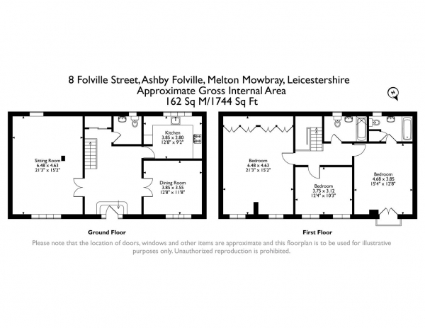 Floor Plan Image for 3 Bedroom Terraced House for Sale in Folville Street, Ashby Folville, Melton Mowbray