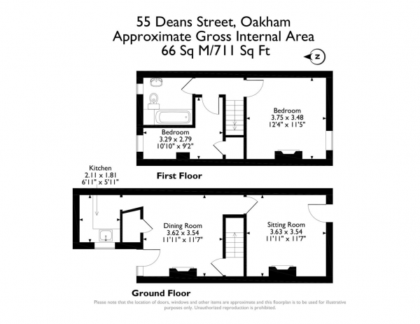 Floor Plan Image for 2 Bedroom Detached House for Sale in Deans Street, Oakham, Rutland