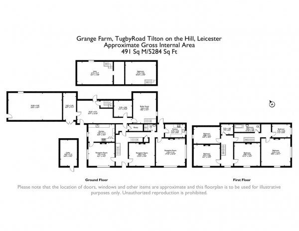 Floor Plan Image for 5 Bedroom Property for Sale in Tugby Road, Tilton On The Hill, Leicester