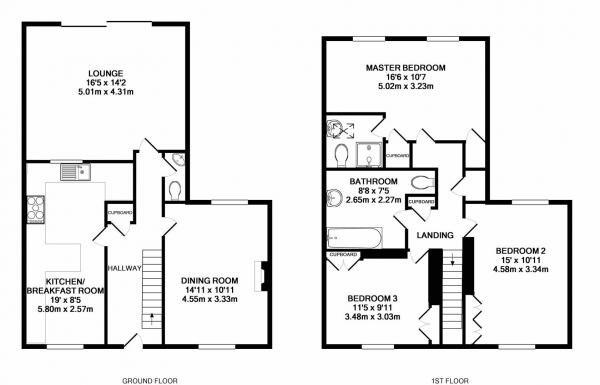 Floor Plan Image for 3 Bedroom Semi-Detached House for Sale in Coniston Road, Edith Weston, Rutland