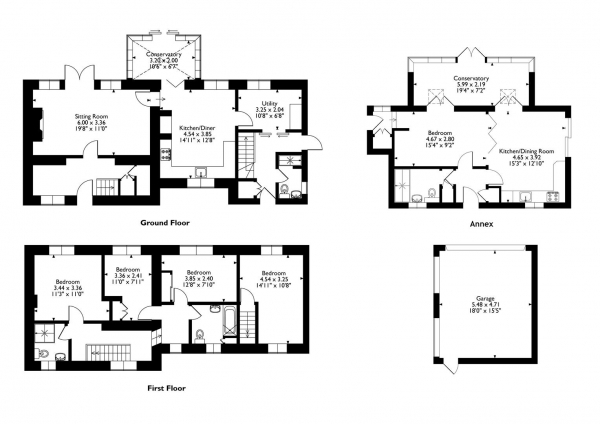 Floor Plan Image for 4 Bedroom Property for Sale in Mount Pleasant, Morcott, Rutland