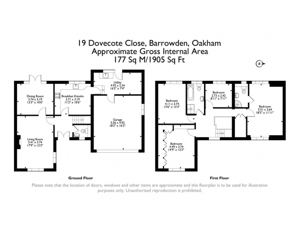 Floor Plan Image for 4 Bedroom Detached House for Sale in Dovecote Close, Barrowden, Rutland