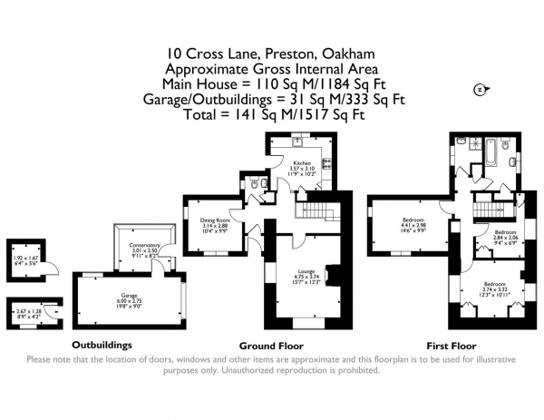 Floor Plan Image for 3 Bedroom Property for Sale in Cross Lane, Preston, Rutland