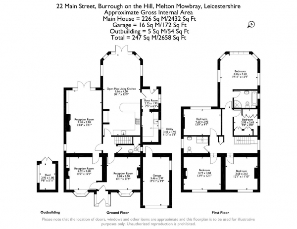 Floor Plan Image for 5 Bedroom Property for Sale in Main Street, Burrough On The Hill, Melton Mowbray