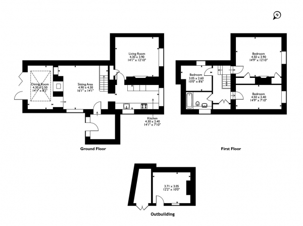 Floor Plan Image for 3 Bedroom Cottage for Sale in Main Street, Market Overton, Rutland