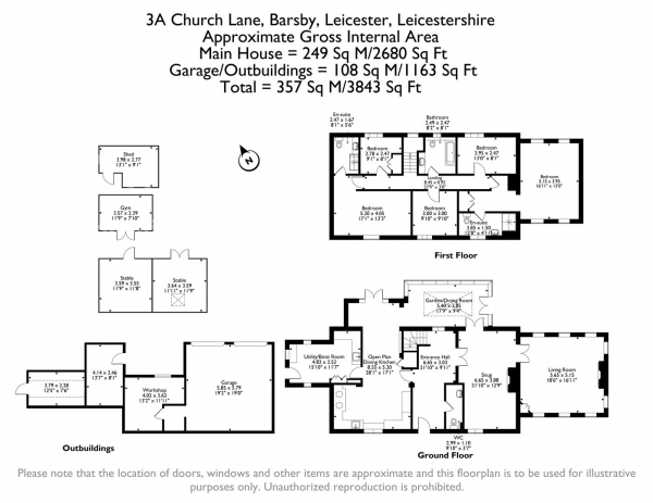 Floor Plan for 5 Bedroom Detached House for Sale in Church Lane, Barsby, Leicester, LE7, 4RF - Offers in Excess of &pound1,200,000