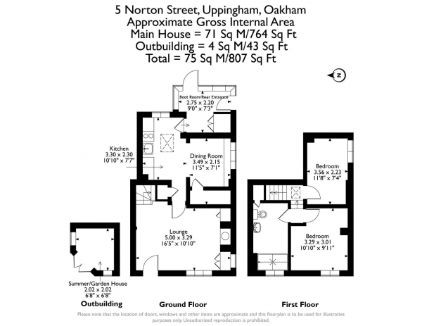 Floor Plan Image for 2 Bedroom Semi-Detached House for Sale in Norton Street, Uppingham, Rutland