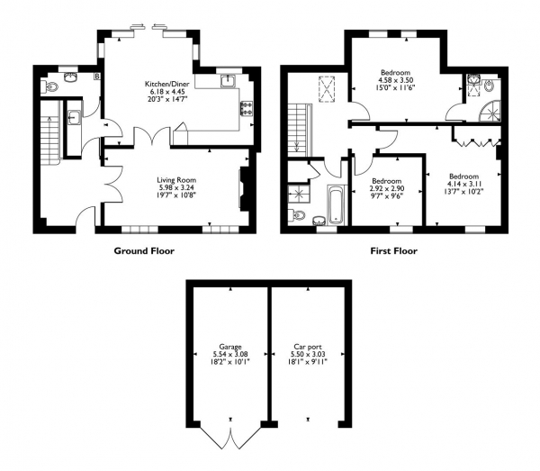 Floor Plan Image for 3 Bedroom Semi-Detached House for Sale in Main Street, Lyddington, Rutland