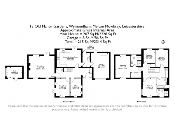 Floor Plan Image for 4 Bedroom Detached House for Sale in Old Manor Gardens, Wymondham, Melton Mowbray