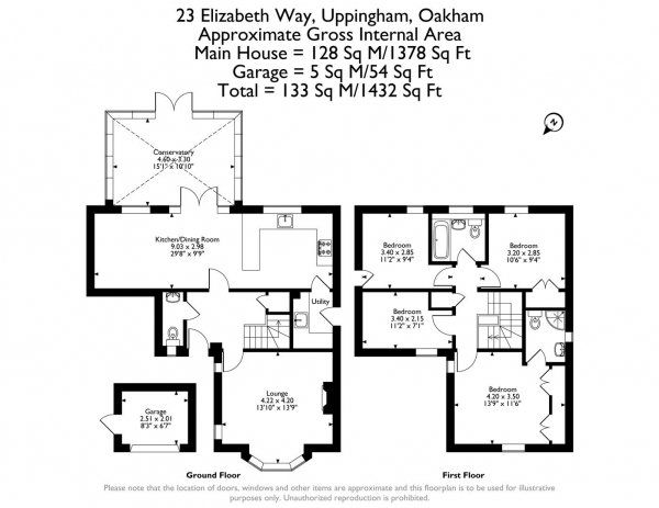 Floor Plan Image for 4 Bedroom Detached House for Sale in Elizabeth Way, Uppingham, Rutland