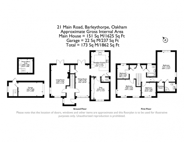 Floor Plan Image for 4 Bedroom Detached House for Sale in Main Road, Barleythorpe, Rutland